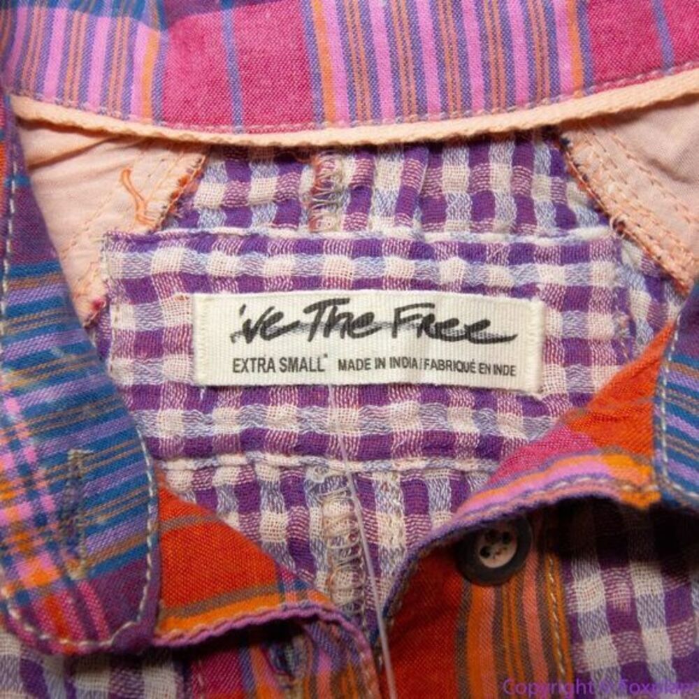 NEW Free People Moon Bay Mixed Plaid Top, XS - Picture 11 of 16